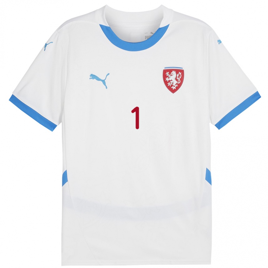 Hombre Fútbol Camiseta Chequia Pedro Antonio Rodriguez #1 Blanco 2ª Equipación 24-26 Perú