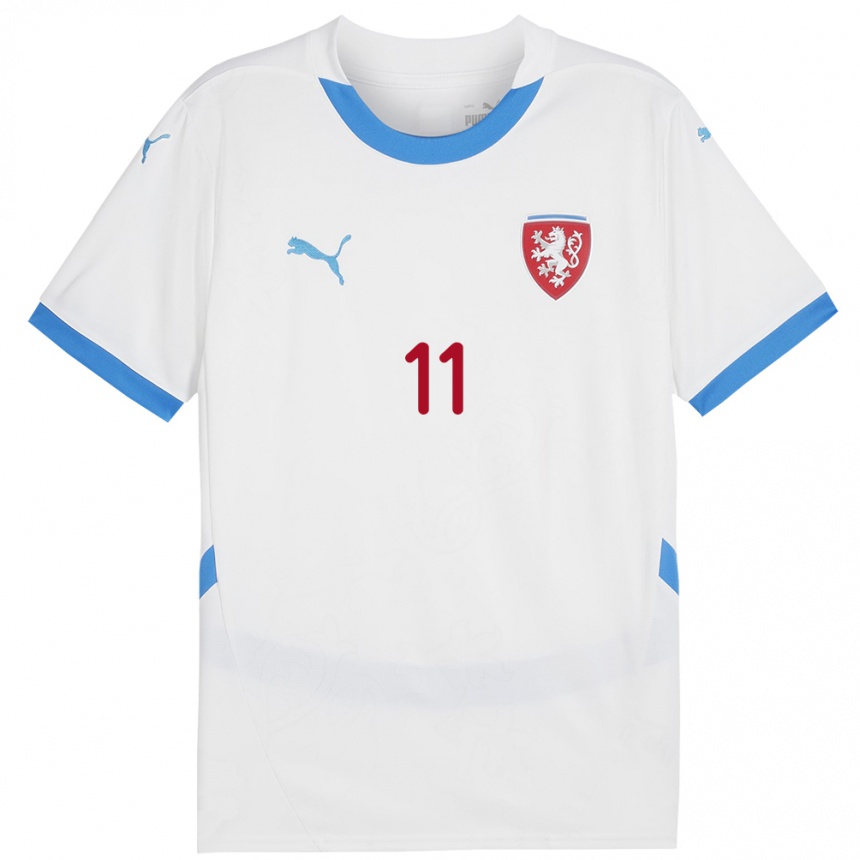 Hombre Fútbol Camiseta Chequia Arsen Vitarigov #11 Blanco 2ª Equipación 24-26 Perú