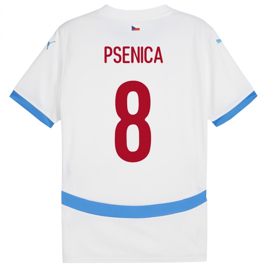 Hombre Fútbol Camiseta Chequia Jiri Psenica #8 Blanco 2ª Equipación 24-26 Perú