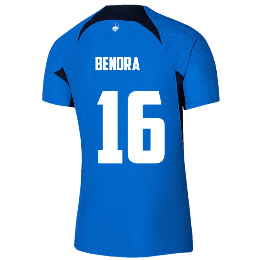 Hombre Fútbol Camiseta Eslovenia Kristjan Bendra #16 Azul 2ª Equipación 24-26 Perú