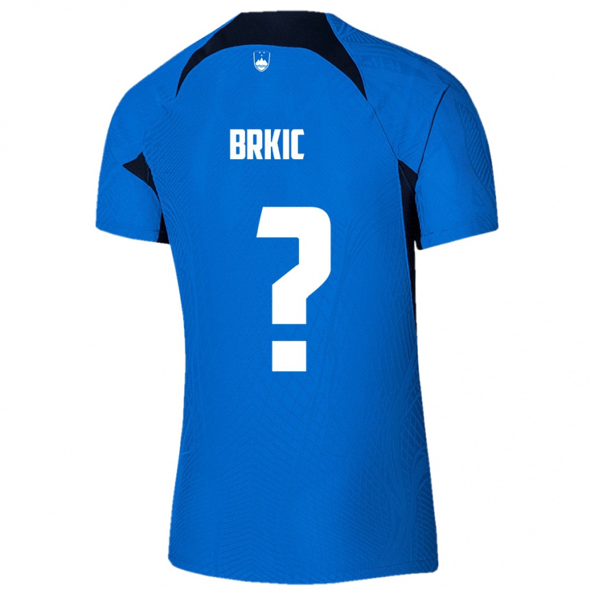 Hombre Fútbol Camiseta Eslovenia Timotej Brkic #0 Azul 2ª Equipación 24-26 Perú