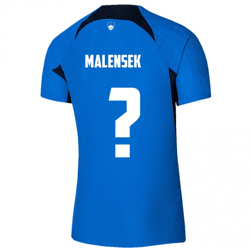 Hombre Fútbol Camiseta Eslovenia Matej Malensek #0 Azul 2ª Equipación 24-26 Perú