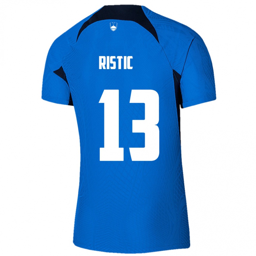 Hombre Fútbol Camiseta Eslovenia Aleks Ristic #13 Azul 2ª Equipación 24-26 Perú