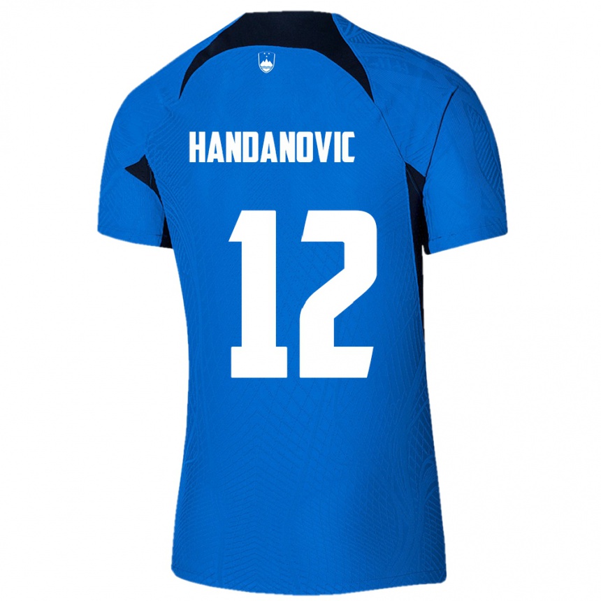 Hombre Fútbol Camiseta Eslovenia Tanej Handanovic #12 Azul 2ª Equipación 24-26 Perú