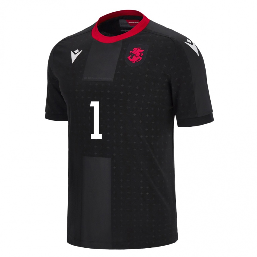 Hombre Fútbol Camiseta Georgia Giorgi Loria #1 Negro 2ª Equipación 24-26 Perú