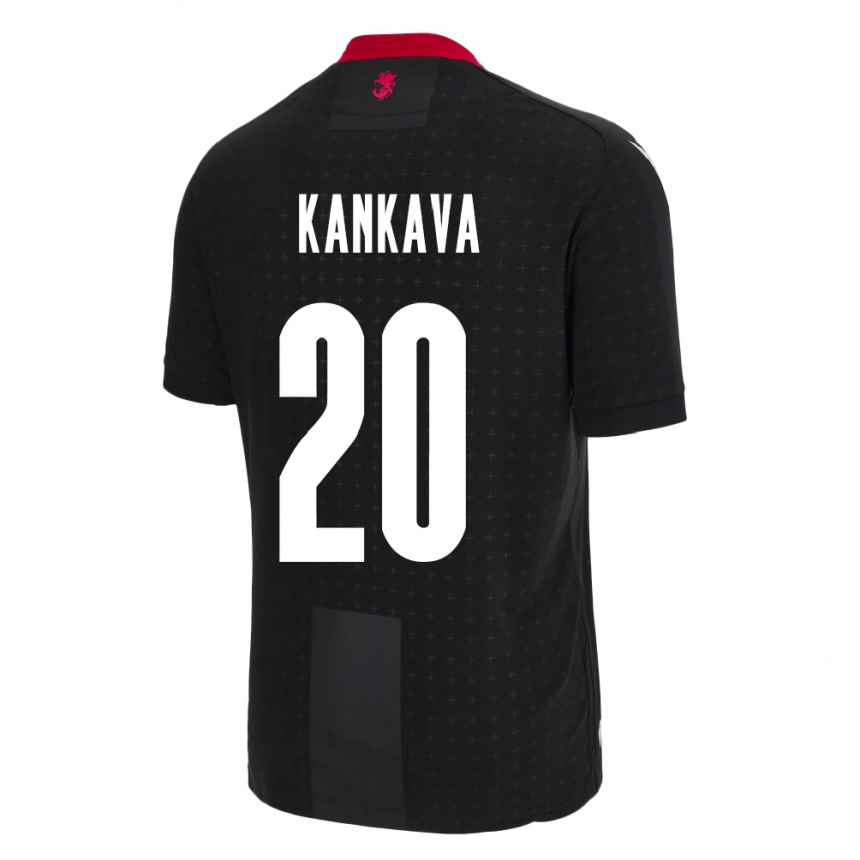 Hombre Fútbol Camiseta Georgia Jaba Kankava #20 Negro 2ª Equipación 24-26 Perú