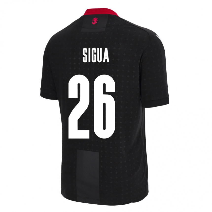 Hombre Fútbol Camiseta Georgia Gabriel Sigua #26 Negro 2ª Equipación 24-26 Perú