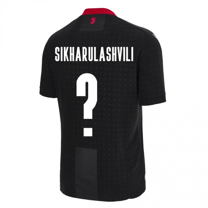 Hombre Fútbol Camiseta Georgia Nika Sikharulashvili #0 Negro 2ª Equipación 24-26 Perú