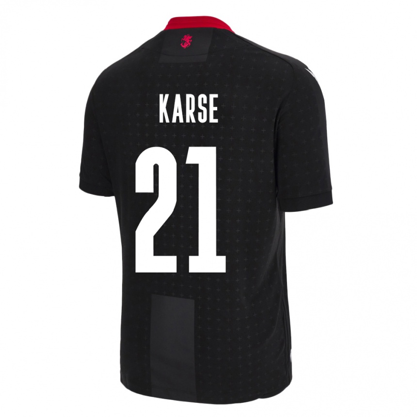 Hombre Fútbol Camiseta Georgia Karse #21 Negro 2ª Equipación 24-26 Perú