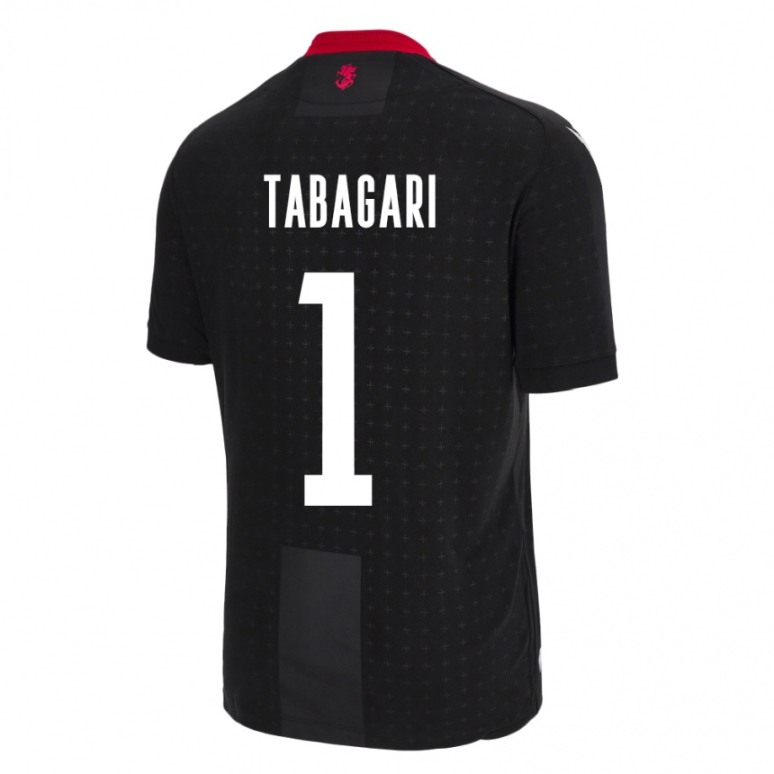 Hombre Fútbol Camiseta Georgia Eka Tabagari #1 Negro 2ª Equipación 24-26 Perú