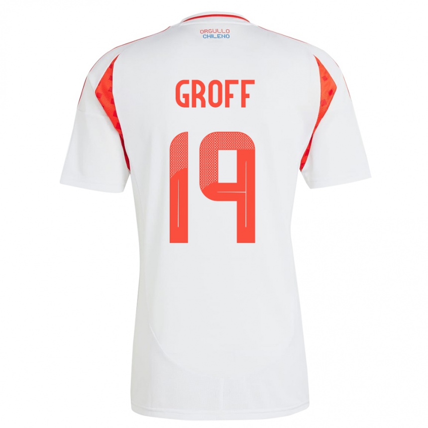 Hombre Fútbol Camiseta Chile Llanka Groff #19 Blanco 2ª Equipación 24-26 Perú