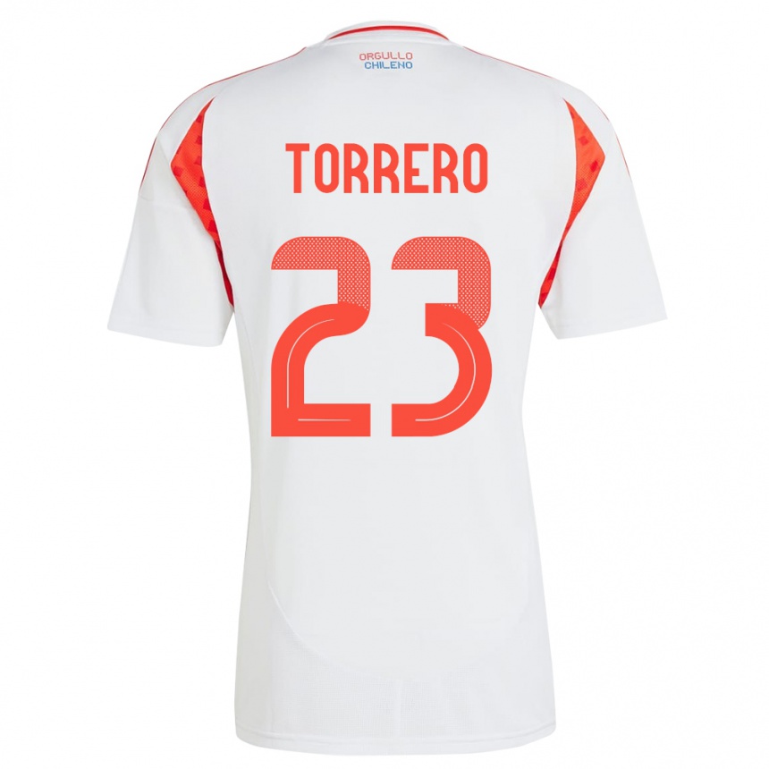 Hombre Fútbol Camiseta Chile Ryann Torrero #23 Blanco 2ª Equipación 24-26 Perú