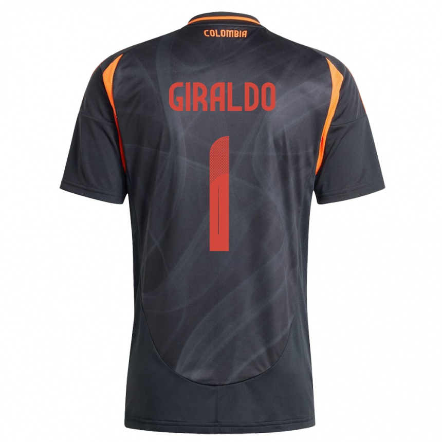 Hombre Fútbol Camiseta Colombia Natalia Giraldo #1 Negro 2ª Equipación 24-26 Perú