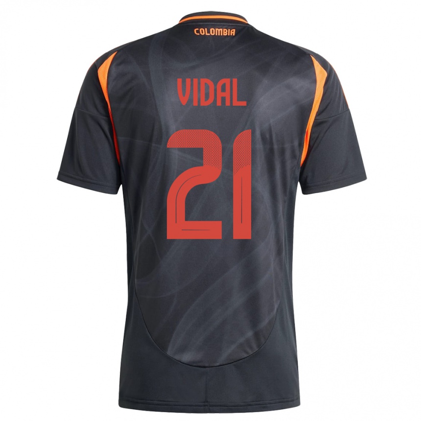 Hombre Fútbol Camiseta Colombia Ingrid Vidal #21 Negro 2ª Equipación 24-26 Perú