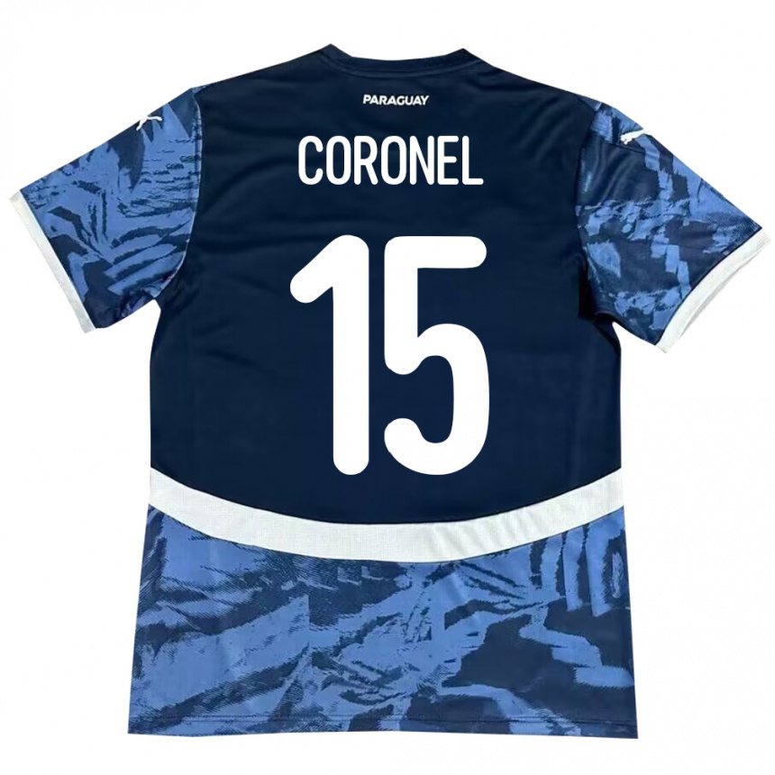 Hombre Fútbol Camiseta Paraguay Éver Coronel #15 Azul 2ª Equipación 24-26 Perú