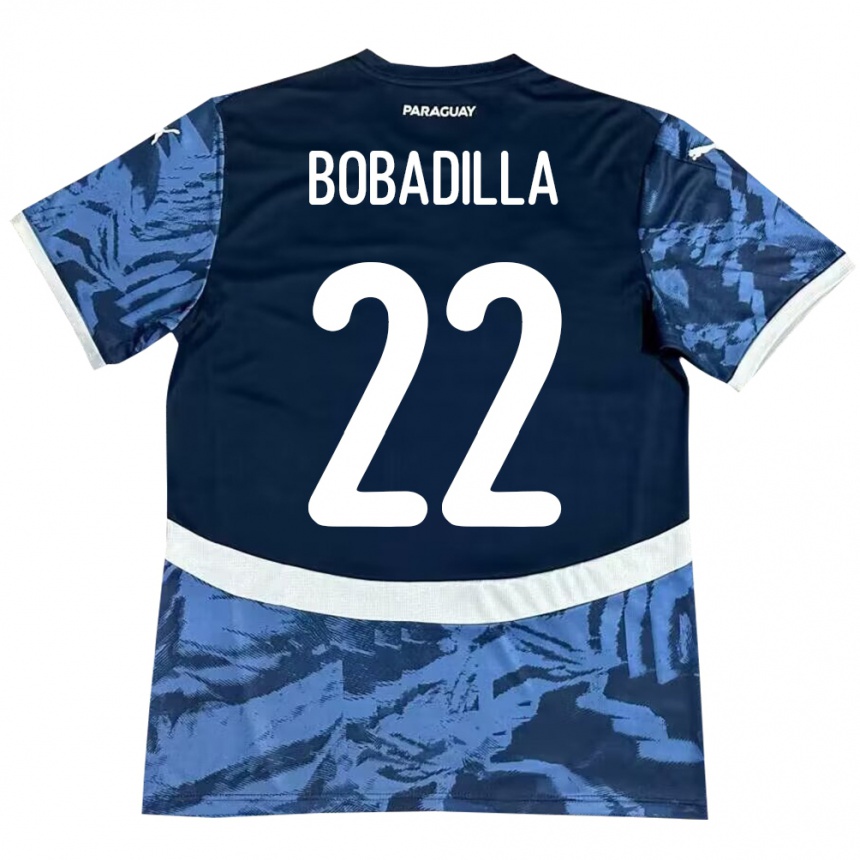 Hombre Fútbol Camiseta Paraguay Dylan Bobadilla #22 Azul 2ª Equipación 24-26 Perú