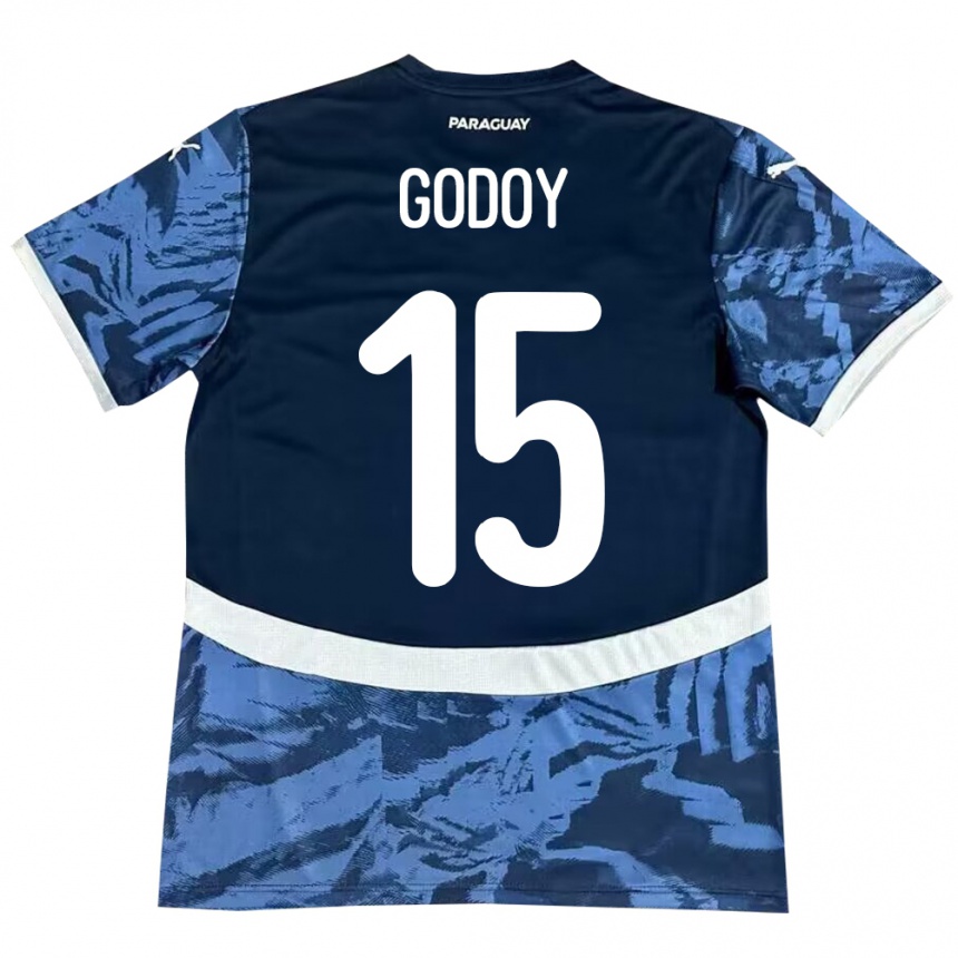 Hombre Fútbol Camiseta Paraguay Fanny Godoy #15 Azul 2ª Equipación 24-26 Perú