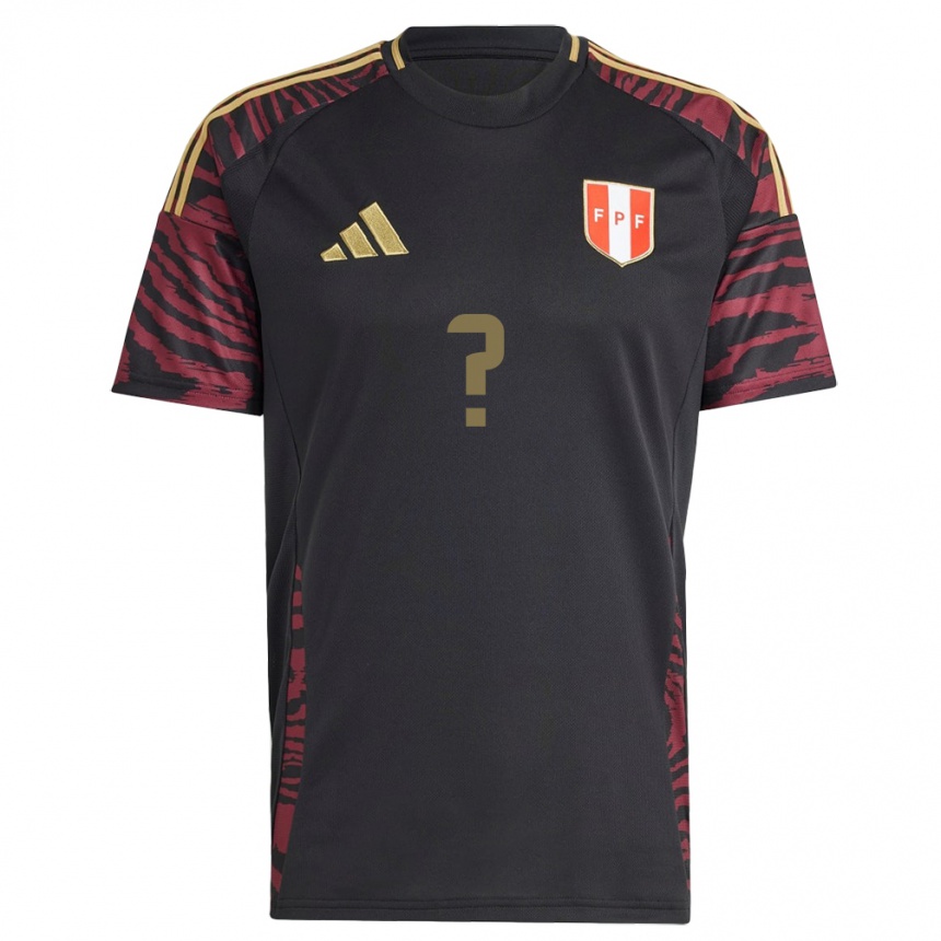 Hombre Fútbol Camiseta Perú Su Nombre #0 Negro 2ª Equipación 24-26 Perú