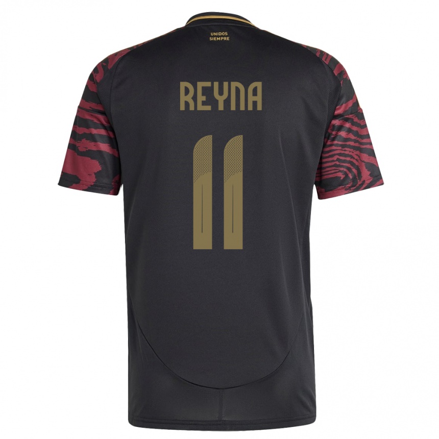 Hombre Fútbol Camiseta Perú Bryan Reyna #11 Negro 2ª Equipación 24-26 Perú