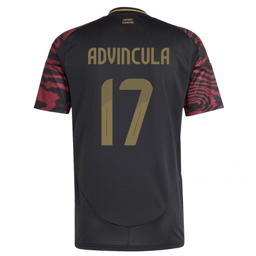 Hombre Fútbol Camiseta Perú Luis Advíncula #17 Negro 2ª Equipación 24-26 Perú