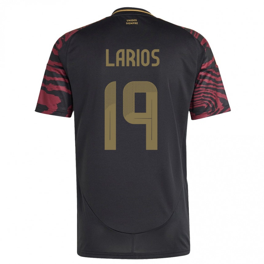 Hombre Fútbol Camiseta Perú Guillermo Larios #19 Negro 2ª Equipación 24-26 Perú