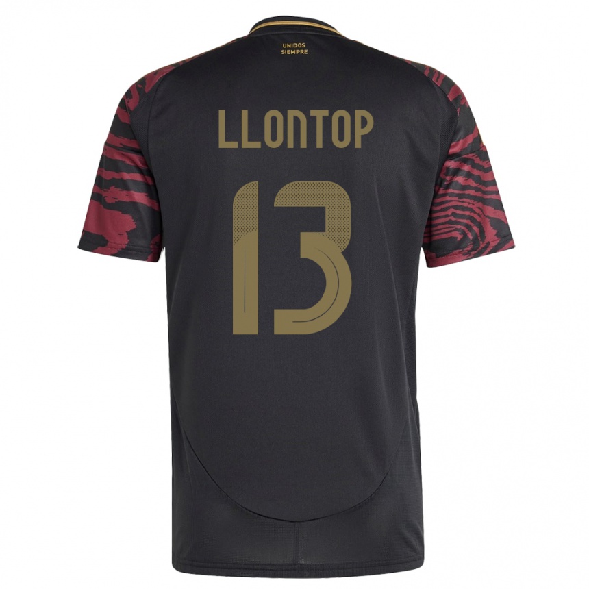 Hombre Fútbol Camiseta Perú Mathías Llontop #13 Negro 2ª Equipación 24-26 Perú