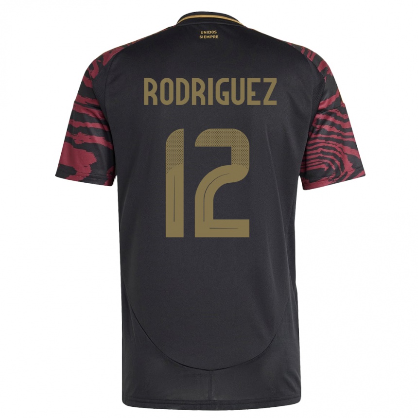 Hombre Fútbol Camiseta Perú Jhefferson Rodríguez #12 Negro 2ª Equipación 24-26 Perú