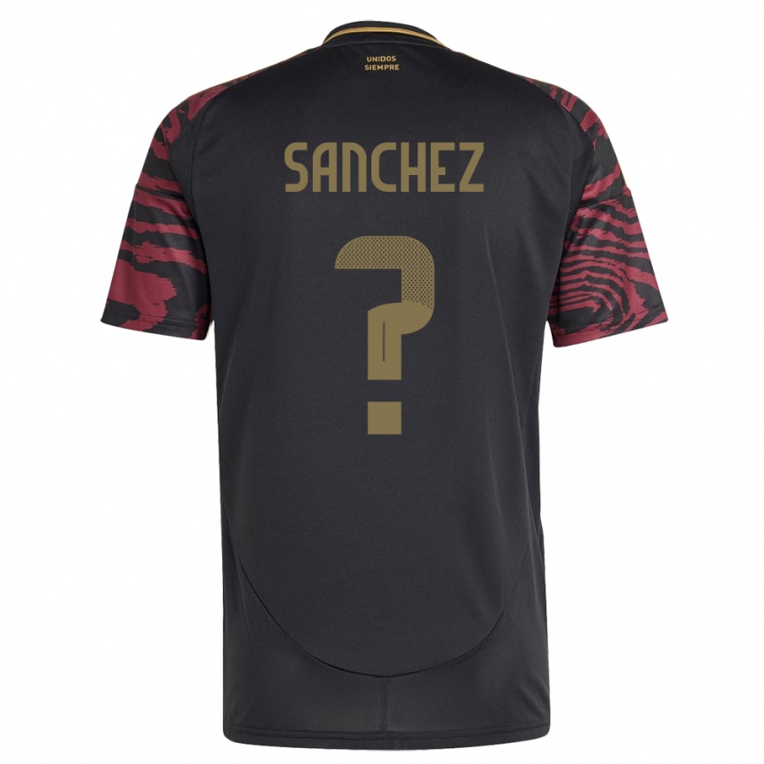 Hombre Fútbol Camiseta Perú Sebastián Sánchez #0 Negro 2ª Equipación 24-26 Perú