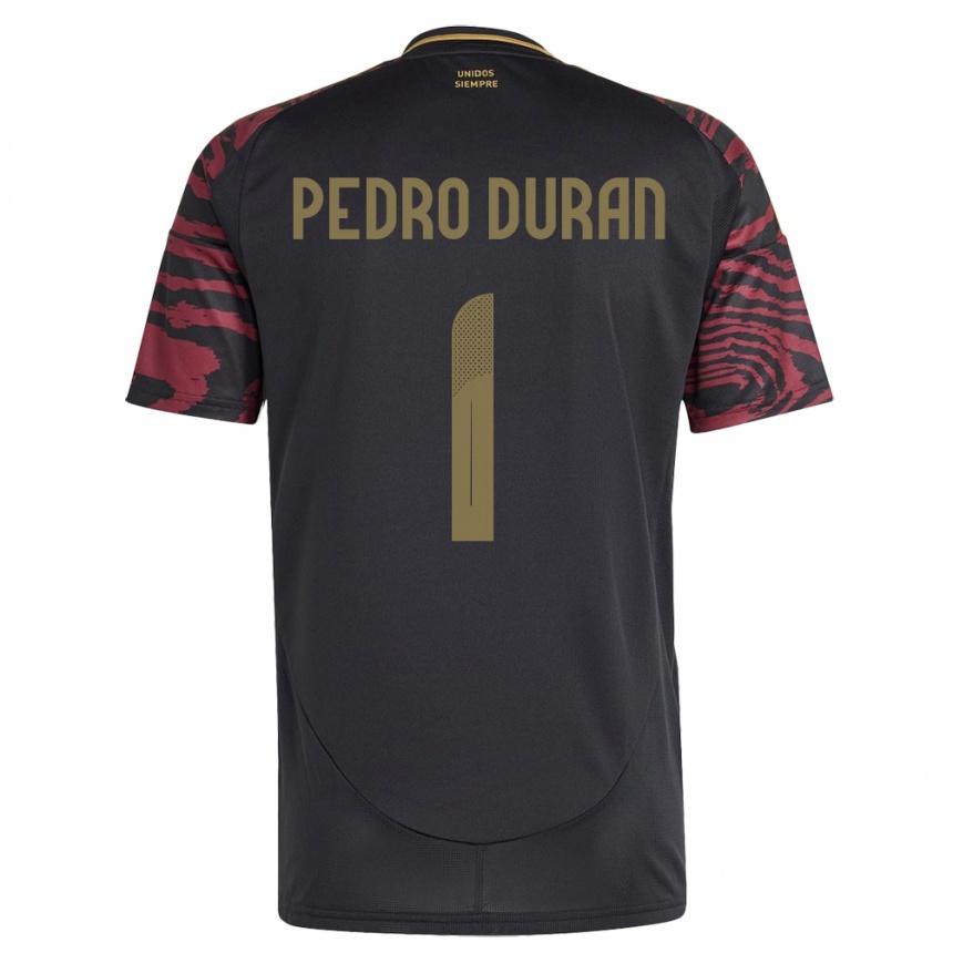 Hombre Fútbol Camiseta Perú Juan Pedro Durán #1 Negro 2ª Equipación 24-26 Perú