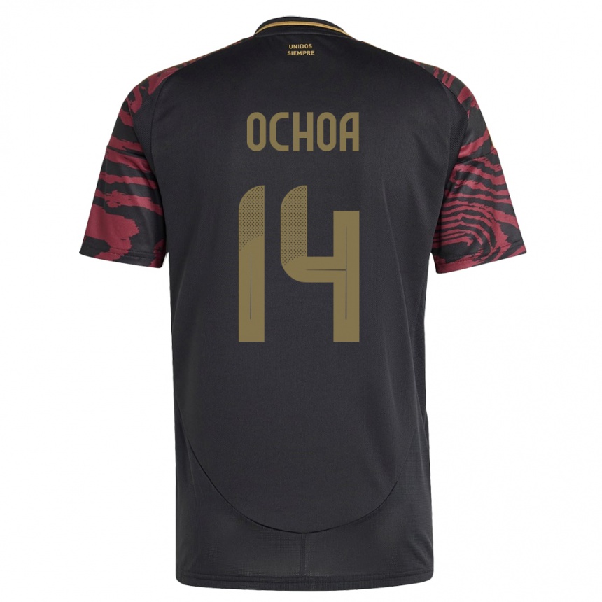 Hombre Fútbol Camiseta Perú Victoria Ochoa #14 Negro 2ª Equipación 24-26 Perú