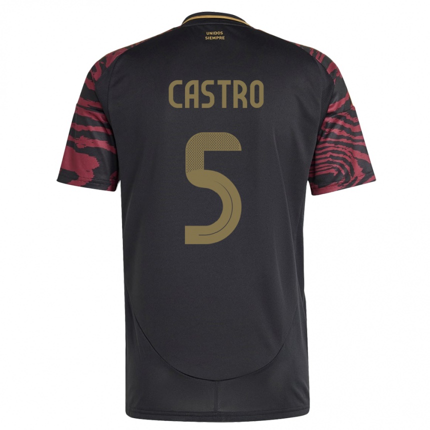 Hombre Fútbol Camiseta Perú Rosa Castro #5 Negro 2ª Equipación 24-26 Perú