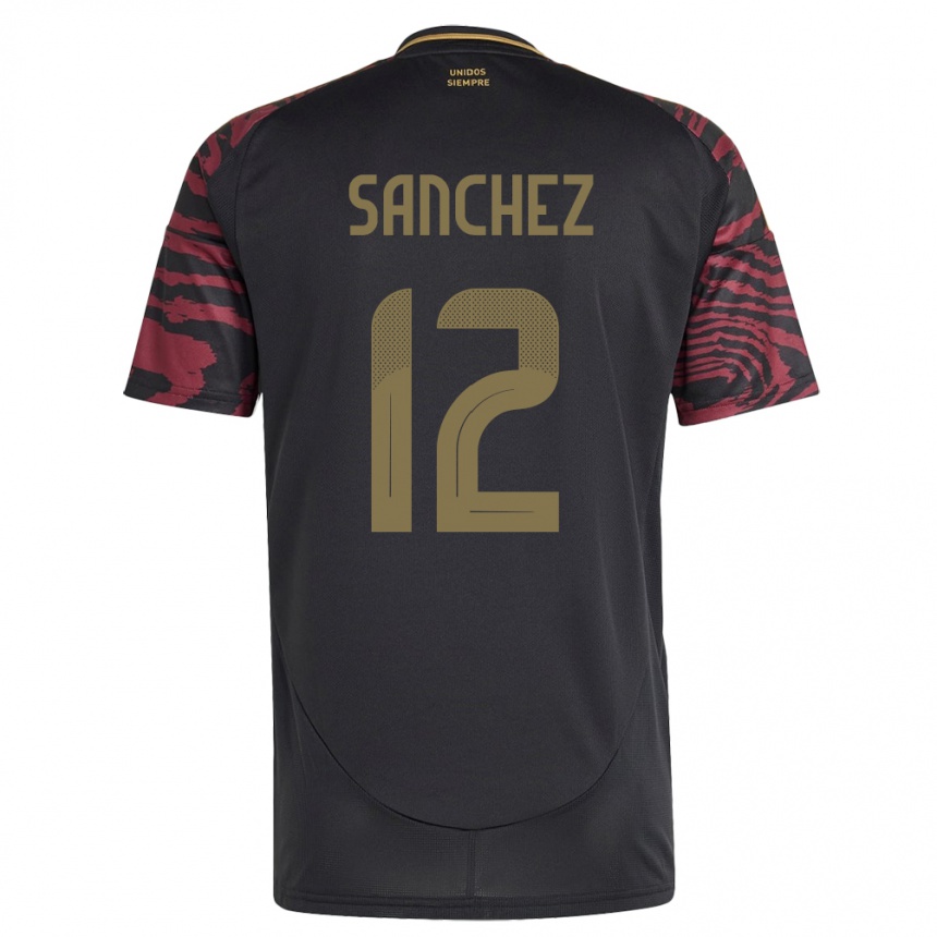 Hombre Fútbol Camiseta Perú Maryory Sánchez #12 Negro 2ª Equipación 24-26 Perú