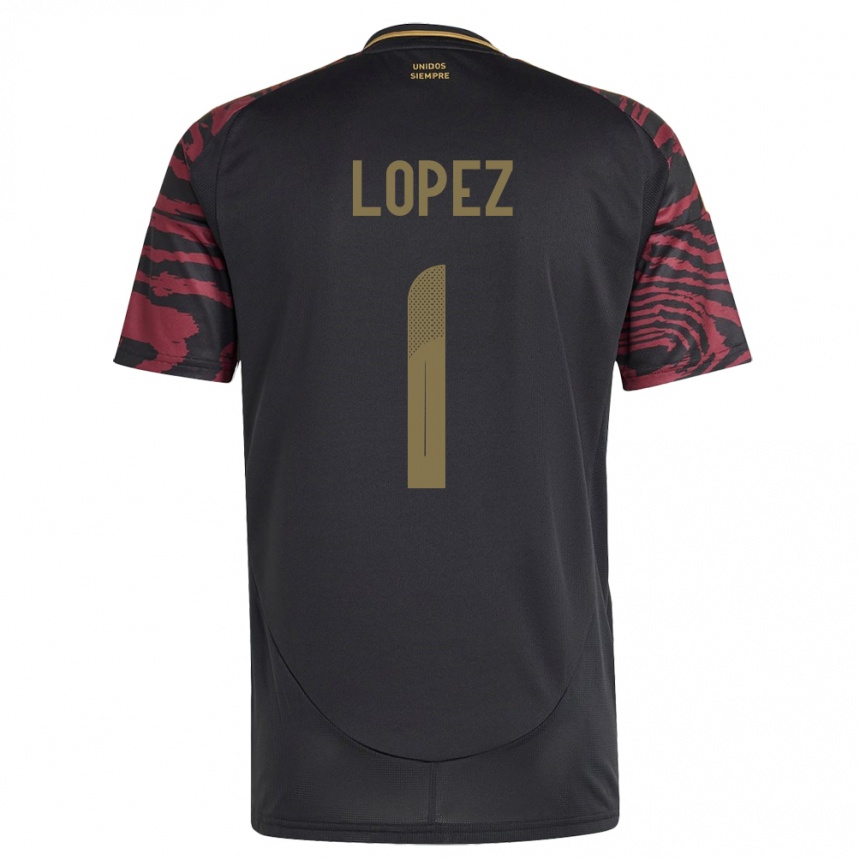 Hombre Fútbol Camiseta Perú Karla Lopez #1 Negro 2ª Equipación 24-26 Perú