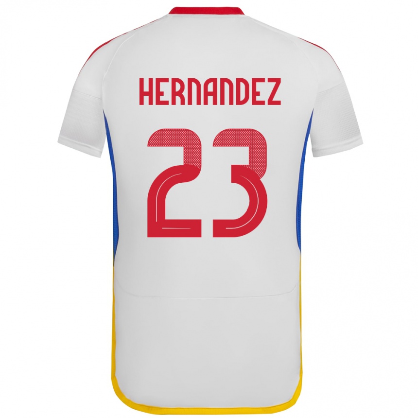 Hombre Fútbol Camiseta Venezuela Luifer Hernández #23 Blanco 2ª Equipación 24-26 Perú