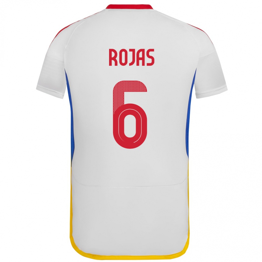 Hombre Fútbol Camiseta Venezuela Carlos Rojas #6 Blanco 2ª Equipación 24-26 Perú