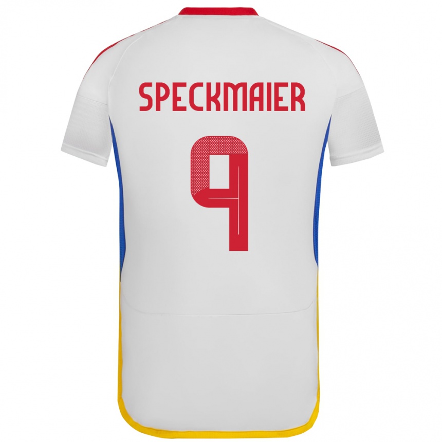 Hombre Fútbol Camiseta Venezuela Mariana Speckmaier #9 Blanco 2ª Equipación 24-26 Perú