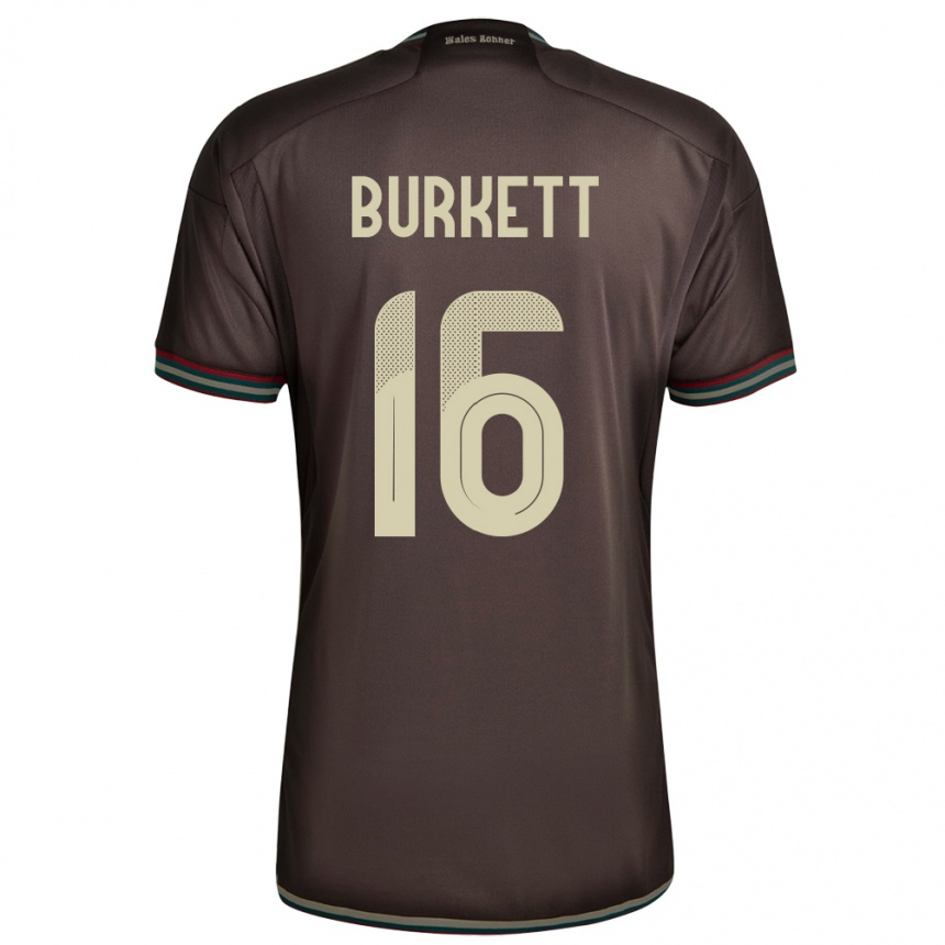 Hombre Fútbol Camiseta Jamaica Brian Burkett #16 Marrón Noche 2ª Equipación 24-26 Perú