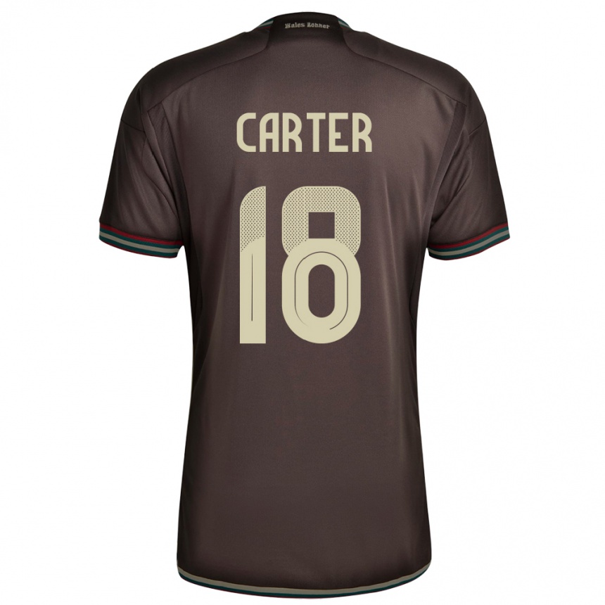 Hombre Fútbol Camiseta Jamaica Trudi Carter #18 Marrón Noche 2ª Equipación 24-26 Perú