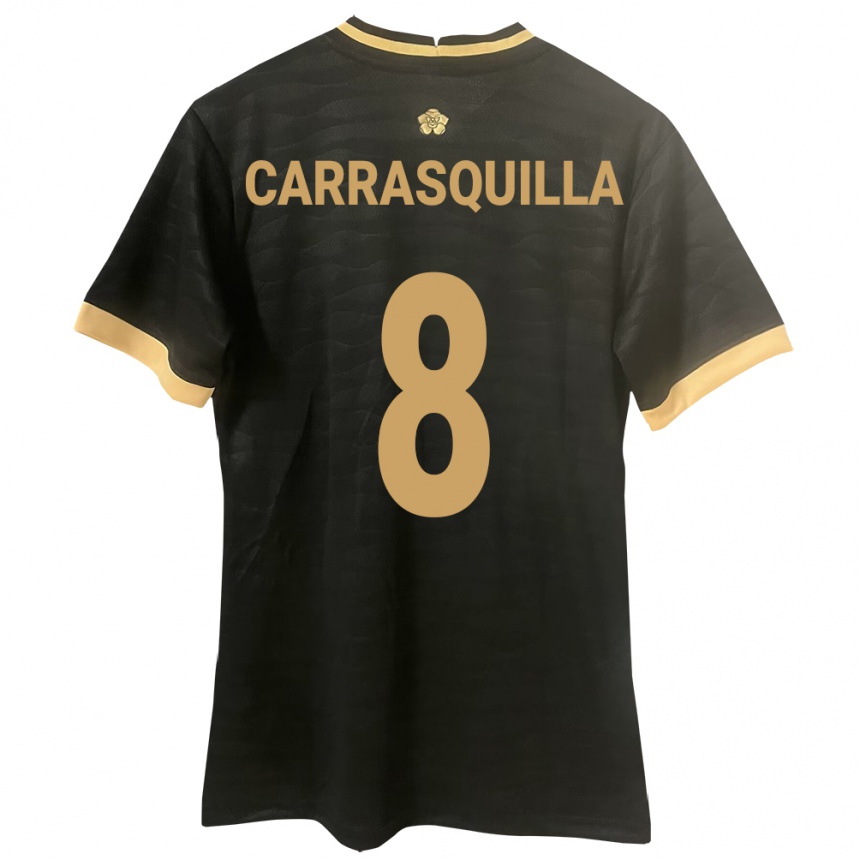 Hombre Fútbol Camiseta Panamá Adalberto Carrasquilla #8 Negro 2ª Equipación 24-26 Perú