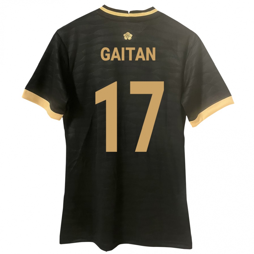 Hombre Fútbol Camiseta Panamá Luis Gaitán #17 Negro 2ª Equipación 24-26 Perú