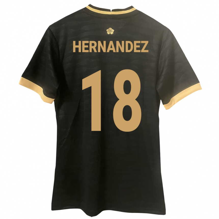 Hombre Fútbol Camiseta Panamá Erika Hernández #18 Negro 2ª Equipación 24-26 Perú