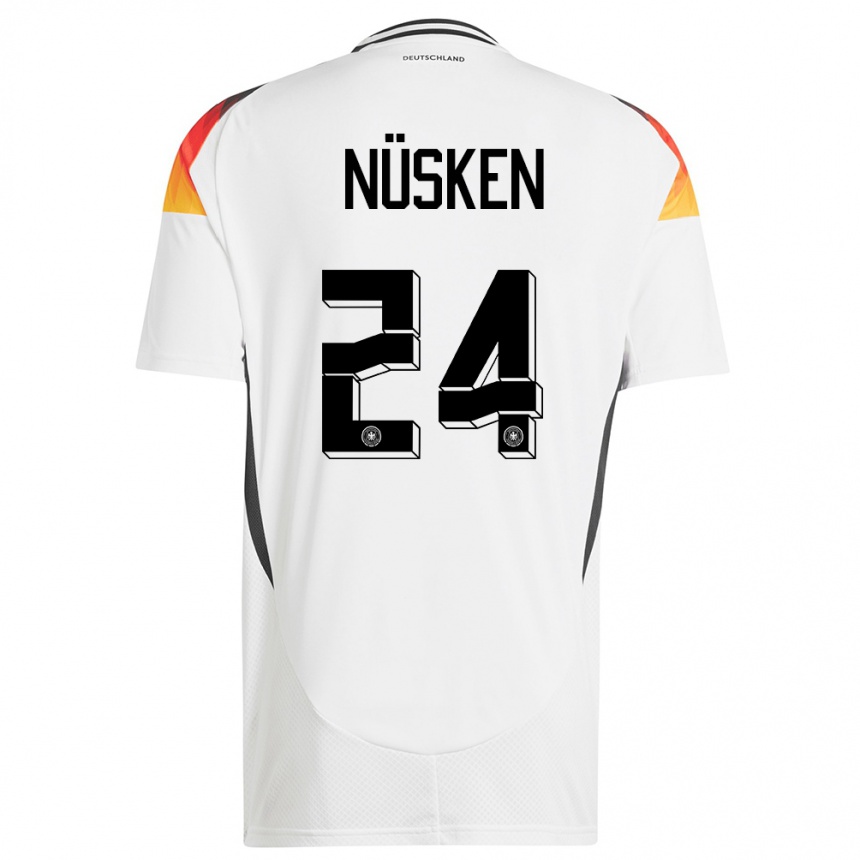 Mujer Fútbol Camiseta Alemania Sjoeke Nusken #24 Blanco 1ª Equipación 24-26 Perú