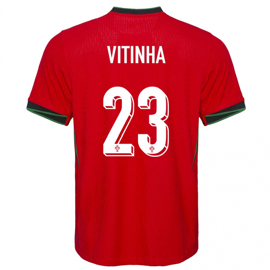 Mujer Fútbol Camiseta Portugal Vitinha #23 Rojo 1ª Equipación 24-26 Perú