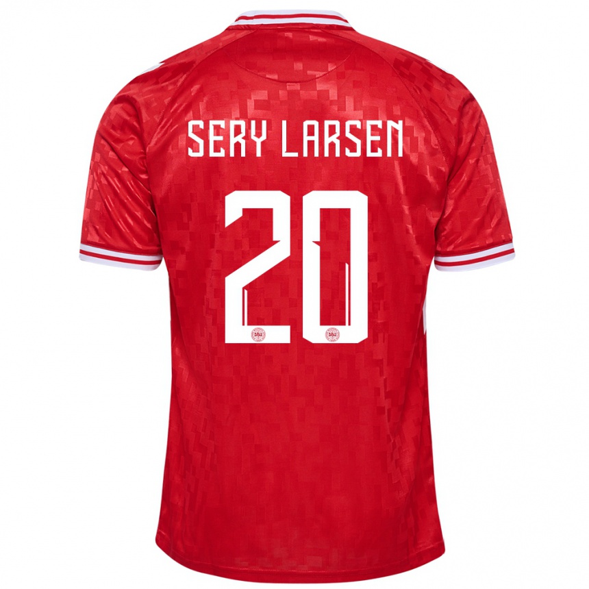 Mujer Fútbol Camiseta Dinamarca Japhet Sery Larsen #20 Rojo 1ª Equipación 24-26 Perú