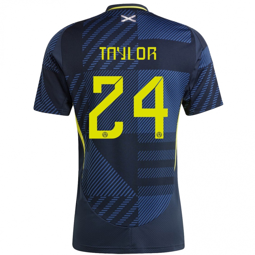 Mujer Fútbol Camiseta Escocia Greg Taylor #24 Azul Oscuro 1ª Equipación 24-26 Perú