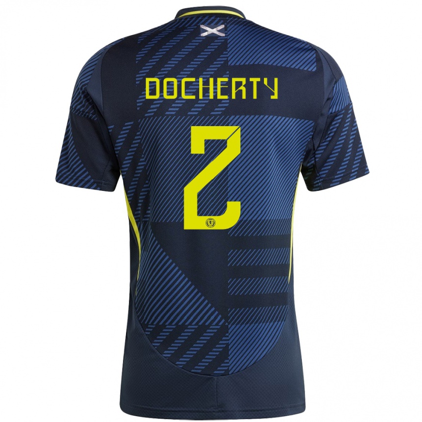 Mujer Fútbol Camiseta Escocia Nicola Docherty #2 Azul Oscuro 1ª Equipación 24-26 Perú