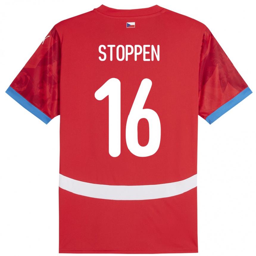 Mujer Fútbol Camiseta Chequia Tadeas Stoppen #16 Rojo 1ª Equipación 24-26 Perú