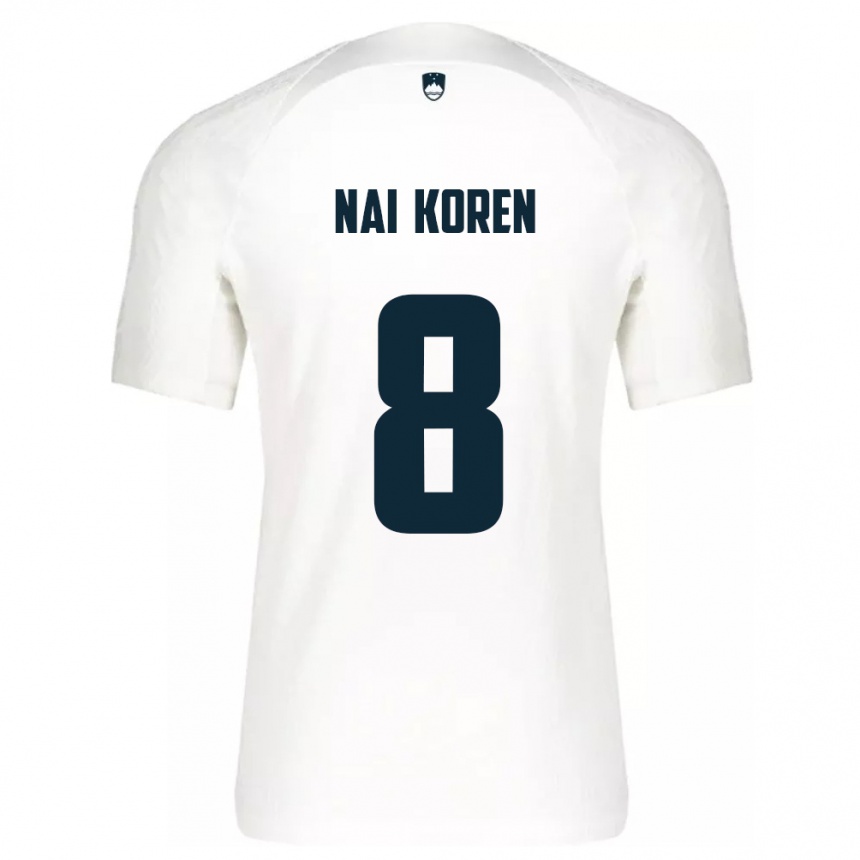 Mujer Fútbol Camiseta Eslovenia Tian Nai Koren #8 Blanco 1ª Equipación 24-26 Perú