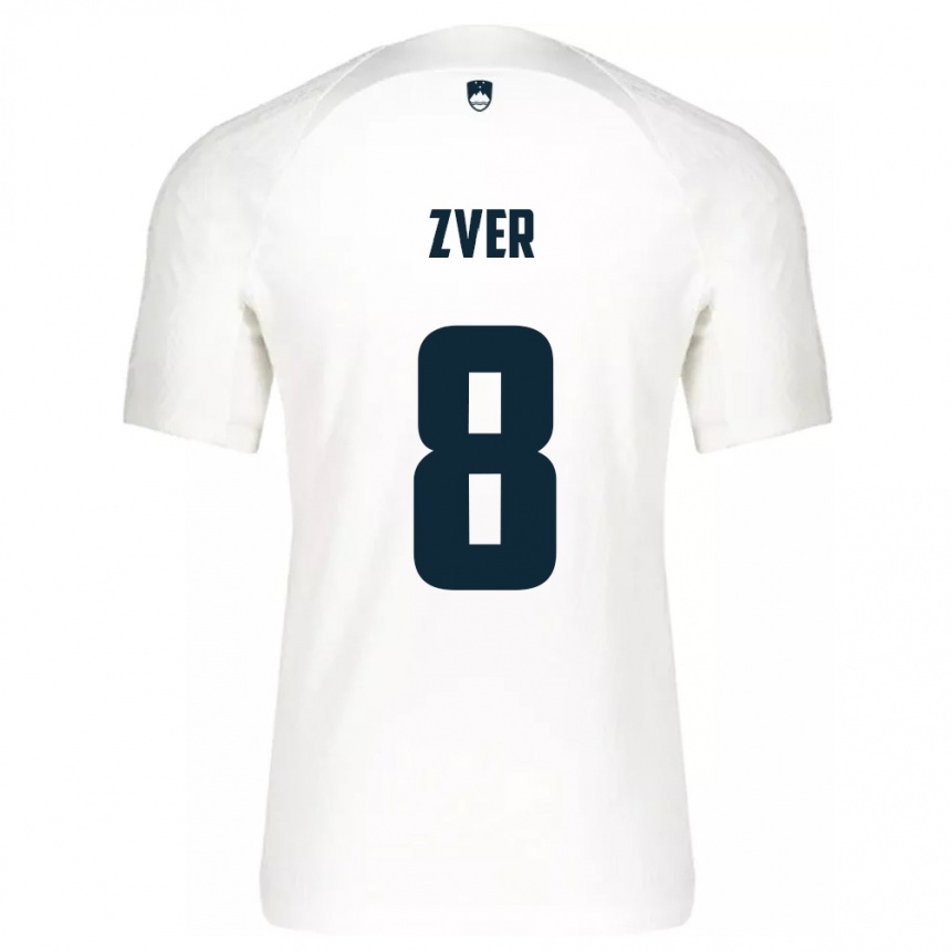 Mujer Fútbol Camiseta Eslovenia Mateja Zver #8 Blanco 1ª Equipación 24-26 Perú