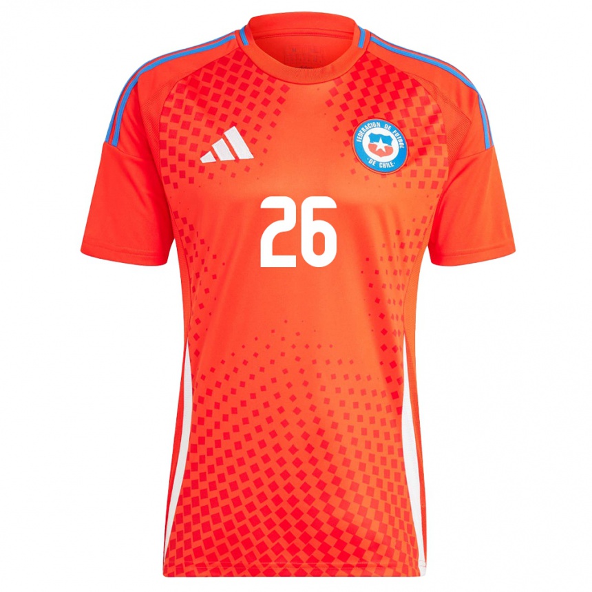 Mujer Fútbol Camiseta Chile Nicolás Fernández #26 Rojo 1ª Equipación 24-26 Perú